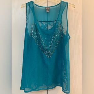 Women’s Sheer Blouse Sleeveless Size XL